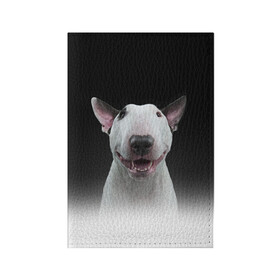 Обложка для паспорта матовая кожа с принтом Oh snap! в Новосибирске, натуральная матовая кожа | размер 19,3 х 13,7 см; прозрачные пластиковые крепления | bull terrier | dog |   | бультерьер | собака