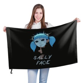 Флаг 3D с принтом Sally Face (6) в Новосибирске, 100% полиэстер | плотность ткани — 95 г/м2, размер — 67 х 109 см. Принт наносится с одной стороны | face | fisher | larry johnson | mask | sally | sally face | sally fisher | демоны | духи | маска | призраки | салли | салли фейс | салли фишер | фейс
