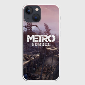 Чехол для iPhone 13 mini с принтом Metro Exodus в Новосибирске,  |  | 2019 | 2033 | exodus | game | logo | metro | апокалипсис | вышки | игра | исход | лого | локация | метро | пейзаж | скриншот | сталкер