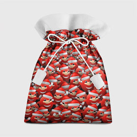 Подарочный 3D мешок с принтом Новогодние наклзы в Новосибирске, 100% полиэстер | Размер: 29*39 см | Тематика изображения на принте: da way | meme | ехидна | колпак | красный | мем | наклз | новогодний | новый год | соник | шапка