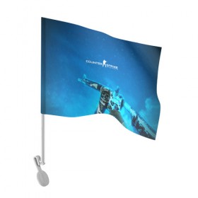 Флаг для автомобиля с принтом CS GO:Desolate Space в Новосибирске, 100% полиэстер | Размер: 30*21 см | awp | counter strike | cyber sport | game | skin | sport | авп | игры | скин