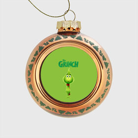 Стеклянный ёлочный шар с принтом The Grinch в Новосибирске, Стекло | Диаметр: 80 мм | Тематика изображения на принте: grinch | гринч | новый год | рождество