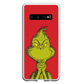 Чехол для Samsung Galaxy S10 с принтом Grinch в Новосибирске, Силикон | Область печати: задняя сторона чехла, без боковых панелей | Тематика изображения на принте: grinch | гринч | новый год | рождество