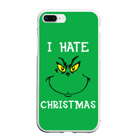 Чехол для iPhone 7Plus/8 Plus матовый с принтом I hate christmas в Новосибирске, Силикон | Область печати: задняя сторона чехла, без боковых панелей | grinch | гринч | новый год | рождество