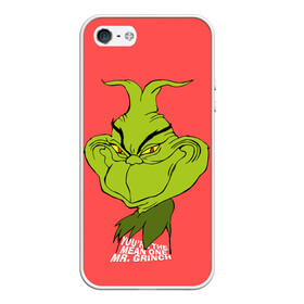 Чехол для iPhone 5/5S матовый с принтом Mr Grinch в Новосибирске, Силикон | Область печати: задняя сторона чехла, без боковых панелей | Тематика изображения на принте: grinch | гринч | новый год | рождество