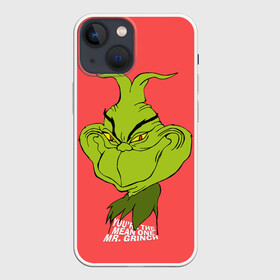 Чехол для iPhone 13 mini с принтом Mr. Grinch в Новосибирске,  |  | Тематика изображения на принте: grinch | гринч | новый год | рождество