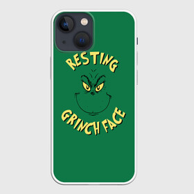 Чехол для iPhone 13 mini с принтом Resting Grinch Face в Новосибирске,  |  | Тематика изображения на принте: grinch | гринч | новый год | рождество