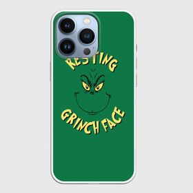 Чехол для iPhone 13 Pro с принтом Resting Grinch Face в Новосибирске,  |  | Тематика изображения на принте: grinch | гринч | новый год | рождество