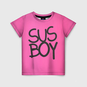 Детская футболка 3D с принтом Susboy в Новосибирске, 100% гипоаллергенный полиэфир | прямой крой, круглый вырез горловины, длина до линии бедер, чуть спущенное плечо, ткань немного тянется | baby | cry | lil peep | lil peep cry baby | pink | susboy | камуфляж | лил | лилпип | пип | розовый | розовый камуфляж