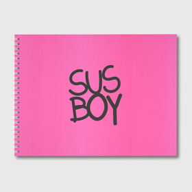 Альбом для рисования с принтом Susboy в Новосибирске, 100% бумага
 | матовая бумага, плотность 200 мг. | Тематика изображения на принте: baby | cry | lil peep | lil peep cry baby | pink | susboy | камуфляж | лил | лилпип | пип | розовый | розовый камуфляж