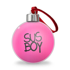 Ёлочный шар с принтом Susboy в Новосибирске, Пластик | Диаметр: 77 мм | baby | cry | lil peep | lil peep cry baby | pink | susboy | камуфляж | лил | лилпип | пип | розовый | розовый камуфляж