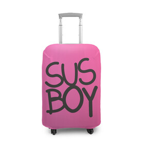Чехол для чемодана 3D с принтом Susboy в Новосибирске, 86% полиэфир, 14% спандекс | двустороннее нанесение принта, прорези для ручек и колес | baby | cry | lil peep | lil peep cry baby | pink | susboy | камуфляж | лил | лилпип | пип | розовый | розовый камуфляж