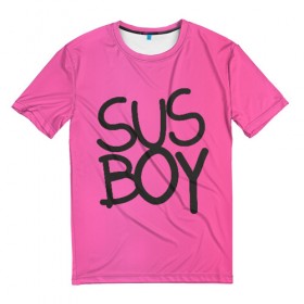 Мужская футболка 3D с принтом Susboy в Новосибирске, 100% полиэфир | прямой крой, круглый вырез горловины, длина до линии бедер | baby | cry | lil peep | lil peep cry baby | pink | susboy | камуфляж | лил | лилпип | пип | розовый | розовый камуфляж