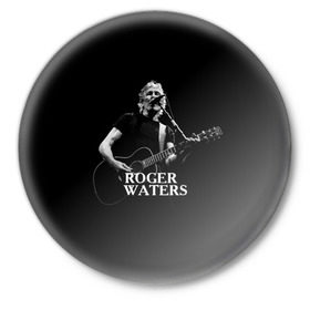 Значок с принтом Roger Waters, Pink Floyd в Новосибирске,  металл | круглая форма, металлическая застежка в виде булавки | Тематика изображения на принте: roger waters | джордж уотерс | композитор | певец | поэт