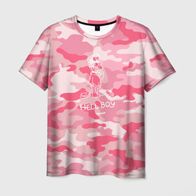Мужская футболка 3D с принтом Hellboy в Новосибирске, 100% полиэфир | прямой крой, круглый вырез горловины, длина до линии бедер | hellboy | hip hop | lil | lil peep | pink | pip | rap | барт | камуфляж | камуфляж розовый | лил | лилпип | пип | реп | симпсон | симпсоны | толстовка лил пипа | хеллбой | хипхоп