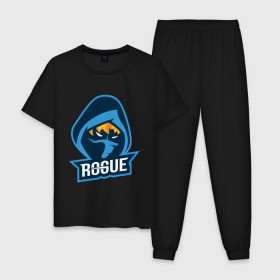 Мужская пижама хлопок с принтом Rogue E-sports в Новосибирске, 100% хлопок | брюки и футболка прямого кроя, без карманов, на брюках мягкая резинка на поясе и по низу штанин
 | Тематика изображения на принте: 