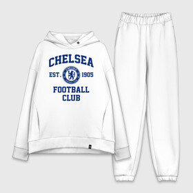 Женский костюм хлопок Oversize с принтом Челси в Новосибирске,  |  | blue is | chelsea | chelsea fc | ktbffh | the blues | апл | аристократы | клубная | лондон | пенсионеры | синие | фанатская | футбол | футбольная | футбольный клуб | футбольный клуб челси | челси