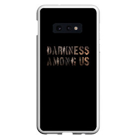 Чехол для Samsung S10E с принтом DBD Darkness among us в Новосибирске, Силикон | Область печати: задняя сторона чехла, без боковых панелей | Тематика изображения на принте: among | darkness | daylight | dbd | dead | deadbydaylight | horror | killer | survival | us | выживание | к | мертвы | рассвету | ужас