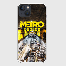 Чехол для iPhone 13 с принтом METRO EXODUS EXCLUSIVE в Новосибирске,  |  | ak47 | metro 2033 | metro exodus | апокалипсис | артем | глуховский | дорога | маски | ночь | оружие | поезд | противогаз | сталкеры