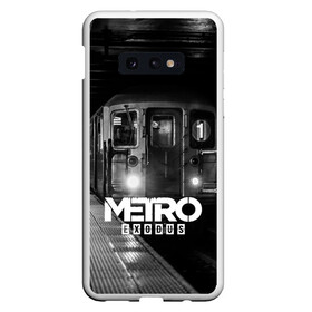 Чехол для Samsung S10E с принтом METRO в Новосибирске, Силикон | Область печати: задняя сторона чехла, без боковых панелей | ak47 | metro 2033 | metro exodus | апокалипсис | артем | глуховский | дорога | маски | ночь | оружие | поезд | противогаз | сталкеры