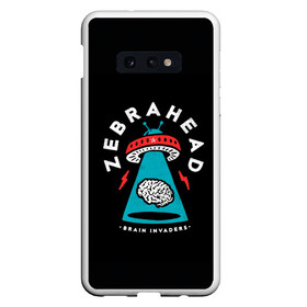 Чехол для Samsung S10E с принтом Zebrahead - Brain Invaders в Новосибирске, Силикон | Область печати: задняя сторона чехла, без боковых панелей | album | brain | core | invaders | mind | rapcore | rock | ufo | zebrahead | альбом | зебрахед | мозг