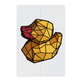 Магнитный плакат 2Х3 с принтом Геометрическая уточка в Новосибирске, Полимерный материал с магнитным слоем | 6 деталей размером 9*9 см | 3d | bird | duck | geometric | геометрия | птица | утка
