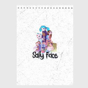 Скетчбук с принтом Sally Face в Новосибирске, 100% бумага
 | 48 листов, плотность листов — 100 г/м2, плотность картонной обложки — 250 г/м2. Листы скреплены сверху удобной пружинной спиралью | sally face | гизмо | девид | девочка | игра | лари | ларри | мальчик | маска | мрачная | на лице | пых | с протезом | сал | сали | салли | салли фейс | фейс | фэйс | эддисон | эшли