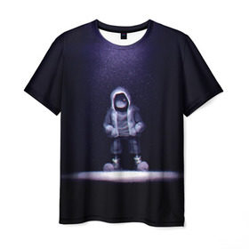 Мужская футболка 3D с принтом Санс в Новосибирске, 100% полиэфир | прямой крой, круглый вырез горловины, длина до линии бедер | game | sans | undertale | игра | санс