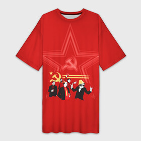 Платье-футболка 3D с принтом Communism Party в Новосибирске,  |  | звезда | китай | коммунизм | комунизм | ленин | мао дзедун | мао цзедун | мао цзэдун | маркс | прикол | серп и молот | советский союз | ссср | сталин | че гевара | че геваро | чегевара | энгельс