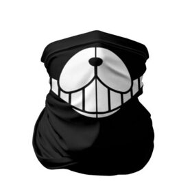 Бандана-труба 3D с принтом MONOKUMA в Новосибирске, 100% полиэстер, ткань с особыми свойствами — Activecool | плотность 150‒180 г/м2; хорошо тянется, но сохраняет форму | anime | bandana | bear | black  white | face | kurokuma | mask | monodam | monokuma | monomi | monotaro | pink | rabbit | school | shirokuma | аниме | бандана | главарь | лицо | мoноми | маска | монокума | черно белый | школа