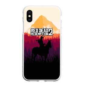 Чехол для iPhone XS Max матовый с принтом Red Dead Redemption 2 в Новосибирске, Силикон | Область печати: задняя сторона чехла, без боковых панелей | game | gamer | rdr2 | red dead redemption 2 | rockstar studios | игры | ковбой