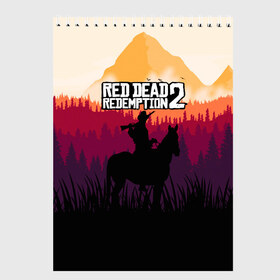 Скетчбук с принтом Red Dead Redemption 2 в Новосибирске, 100% бумага
 | 48 листов, плотность листов — 100 г/м2, плотность картонной обложки — 250 г/м2. Листы скреплены сверху удобной пружинной спиралью | game | gamer | rdr2 | red dead redemption 2 | rockstar studios | игры | ковбой