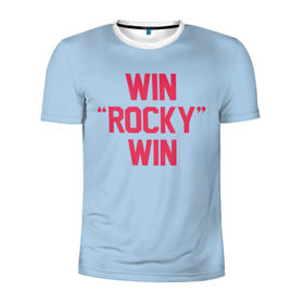 Мужская футболка 3D спортивная с принтом Win Rocky win в Новосибирске, 100% полиэстер с улучшенными характеристиками | приталенный силуэт, круглая горловина, широкие плечи, сужается к линии бедра | rocky | бокс | кино | рокки | сильвестр | спорт | сталлоне | фильм