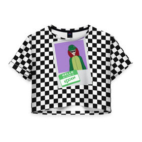 Женская футболка Cropp-top с принтом Френдзона Кроки в Новосибирске, 100% полиэстер | круглая горловина, длина футболки до линии талии, рукава с отворотами | бойчик | группа | кроки | музыка | мультяшка | песни | подростки | поп панк | френдзона