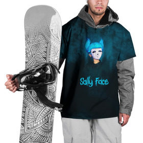 Накидка на куртку 3D с принтом Sally Face в Новосибирске, 100% полиэстер |  | sally face | гизмо | девид | девочка | игра | лари | ларри | мальчик | маска | мрачная | на лице | пых | с протезом | сал | сали | салли | салли фейс | фейс | фэйс | эддисон | эшли