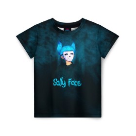 Детская футболка 3D с принтом Sally Face в Новосибирске, 100% гипоаллергенный полиэфир | прямой крой, круглый вырез горловины, длина до линии бедер, чуть спущенное плечо, ткань немного тянется | sally face | гизмо | девид | девочка | игра | лари | ларри | мальчик | маска | мрачная | на лице | пых | с протезом | сал | сали | салли | салли фейс | фейс | фэйс | эддисон | эшли