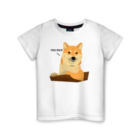 Детская футболка хлопок с принтом Сиба ину знает тебя/Shiba Inu в Новосибирске, 100% хлопок | круглый вырез горловины, полуприлегающий силуэт, длина до линии бедер | dog | inu | pet | shiba | shiba inu | ину | пес | питомец | сиба | сиба ину | собака