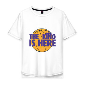 Мужская футболка хлопок Oversize с принтом Lakers - Король здесь в Новосибирске, 100% хлопок | свободный крой, круглый ворот, “спинка” длиннее передней части | cavaliers | cleveland | coach | james | king | lakers | lebron | los angeles | nba | player | slam dunk | sport | team | баскетбол | борода | джеймс | игрок | кавальерс | калиф | кливленд | король | леброн | лейкерс | лос анджелес | нба | слэм д