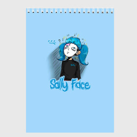 Скетчбук с принтом Sally Face в Новосибирске, 100% бумага
 | 48 листов, плотность листов — 100 г/м2, плотность картонной обложки — 250 г/м2. Листы скреплены сверху удобной пружинной спиралью | sally face | гизмо | девид | девочка | игра | лари | ларри | мальчик | маска | мрачная | на лице | пых | с протезом | сал | сали | салли | салли фейс | фейс | фэйс | эддисон | эшли