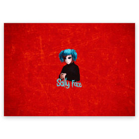 Поздравительная открытка с принтом Sally Face в Новосибирске, 100% бумага | плотность бумаги 280 г/м2, матовая, на обратной стороне линовка и место для марки
 | sally face | гизмо | девид | девочка | игра | лари | ларри | мальчик | маска | мрачная | на лице | пых | с протезом | сал | сали | салли | салли фейс | фейс | фэйс | эддисон | эшли