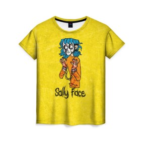 Женская футболка 3D с принтом Sally Face в Новосибирске, 100% полиэфир ( синтетическое хлопкоподобное полотно) | прямой крой, круглый вырез горловины, длина до линии бедер | sally face | гизмо | девид | девочка | игра | лари | ларри | мальчик | маска | мрачная | на лице | пых | с протезом | сал | сали | салли | салли фейс | фейс | фэйс | эддисон | эшли