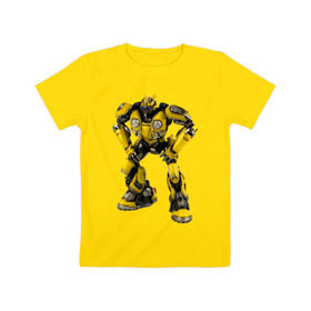 Детская футболка хлопок с принтом Bumblebee в Новосибирске, 100% хлопок | круглый вырез горловины, полуприлегающий силуэт, длина до линии бедер | kefer | volkswagen | автобот | бамблби | трансформатор | трансформаторы | шершень | шмель