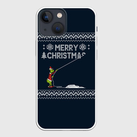 Чехол для iPhone 13 mini с принтом Гринч Вязаный в Новосибирске,  |  | Тематика изображения на принте: вязаный свитер | вязка | новый год | рождество