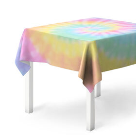 Скатерть 3D с принтом Pastel Tie Dye в Новосибирске, 100% полиэстер (ткань не мнется и не растягивается) | Размер: 150*150 см | tie dye | абстракция | краска | хиппи