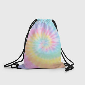 Рюкзак-мешок 3D с принтом Pastel Tie Dye в Новосибирске, 100% полиэстер | плотность ткани — 200 г/м2, размер — 35 х 45 см; лямки — толстые шнурки, застежка на шнуровке, без карманов и подкладки | tie dye | абстракция | краска | хиппи