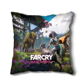 Подушка 3D с принтом FARCRY:NEW DAWN в Новосибирске, наволочка – 100% полиэстер, наполнитель – холлофайбер (легкий наполнитель, не вызывает аллергию). | состоит из подушки и наволочки. Наволочка на молнии, легко снимается для стирки | far cry | far cry 5 | far cry new dawn | far cry primal | farcry | fc 5 | fc5 | game | new dawn | primal | игры | постапокалипсис | фар край | фар край 5