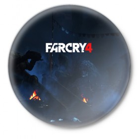 Значок с принтом FARCRY4 в Новосибирске,  металл | круглая форма, металлическая застежка в виде булавки | 