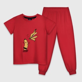 Детская пижама хлопок с принтом Банана в Новосибирске, 100% хлопок |  брюки и футболка прямого кроя, без карманов, на брюках мягкая резинка на поясе и по низу штанин
 | банан | еда | прикол | юмор