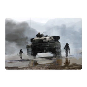 Магнитный плакат 3Х2 с принтом Танк в патруле в Новосибирске, Полимерный материал с магнитным слоем | 6 деталей размером 9*9 см | online | tank | wot | арт | война | игра | онлайн | оружие | отечество | патриот | россия | спецназ | ссср | танки | туман