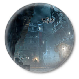 Значок с принтом Ведьмак 3: Дикая Охота в Новосибирске,  металл | круглая форма, металлическая застежка в виде булавки | 
